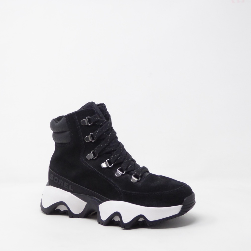 Sorel Women Kinetic Conquest Boot Black Suede Waterproof Lace Up Size 6
